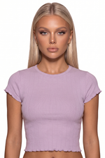 Cotton Ruffle Trim Top