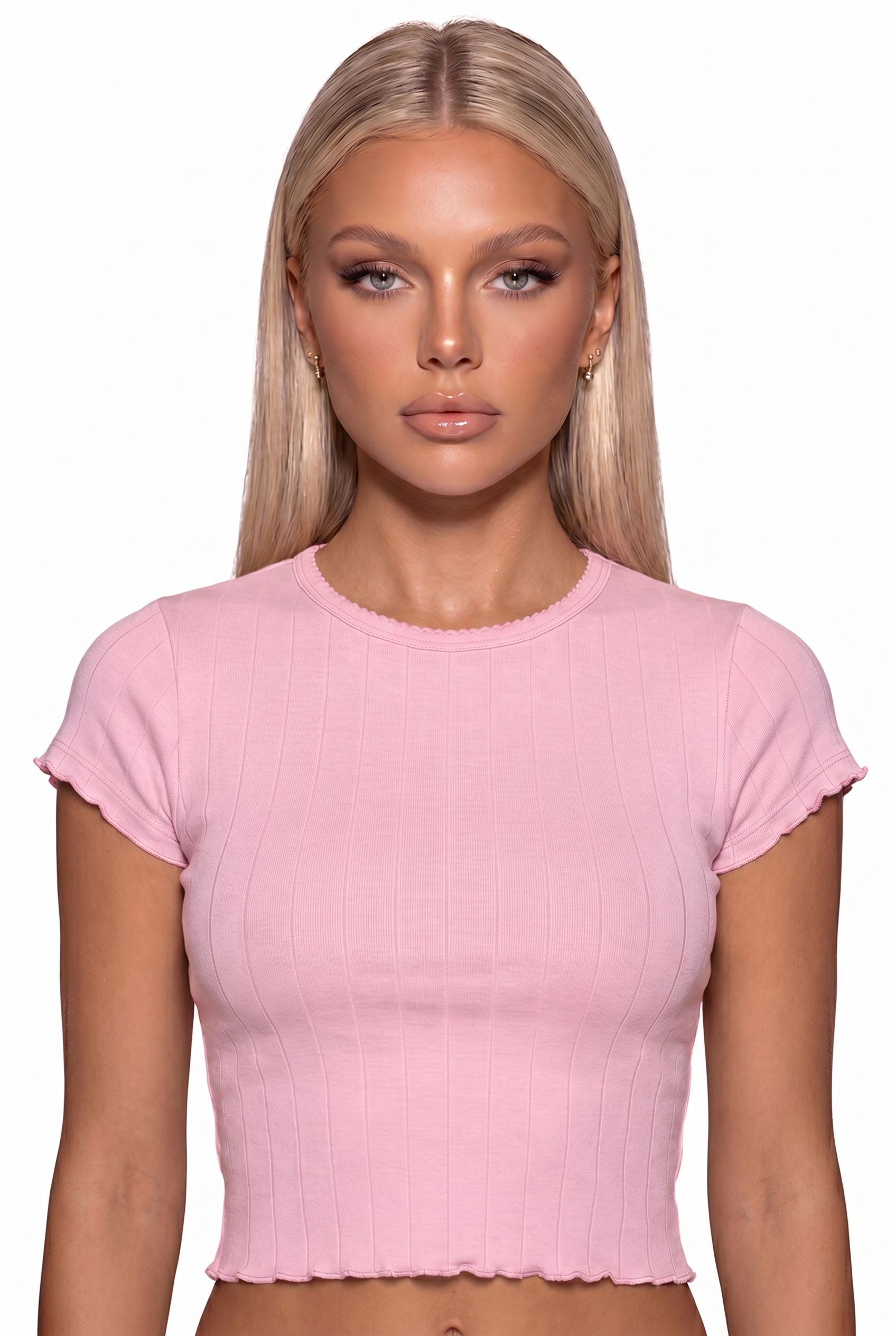 Cotton Ruffle Trim Top