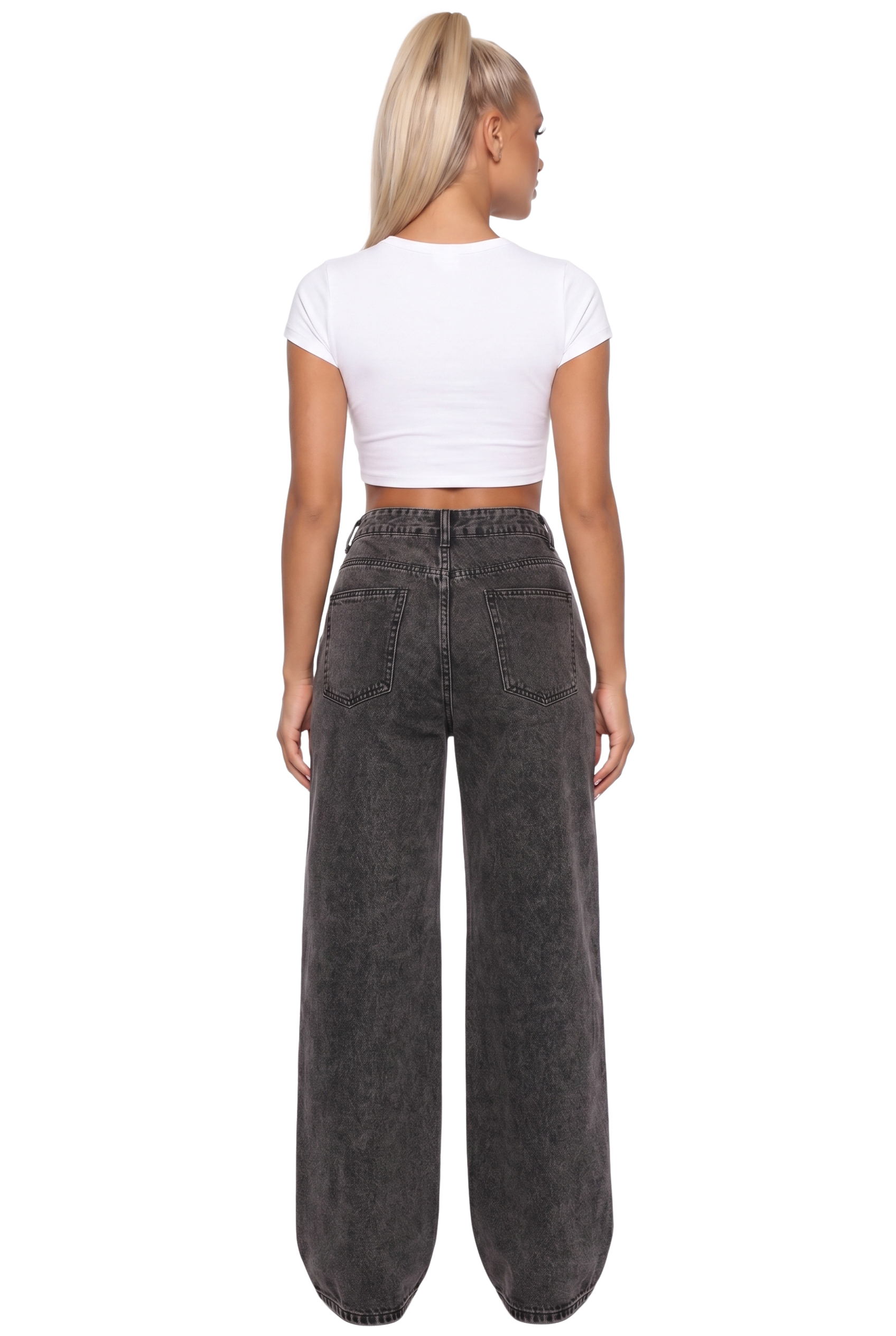 Wide Leg Denim Pants