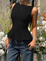 Backless Ruffle Hem Top