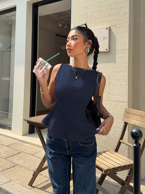 Backless Ruffle Hem Top