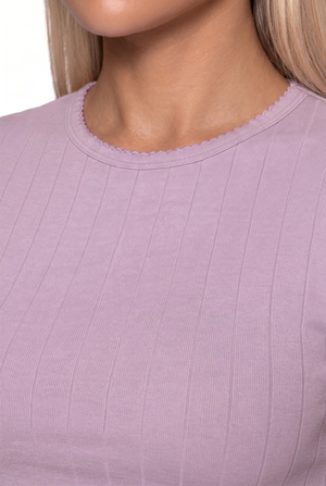 Cotton Ruffle Trim Top