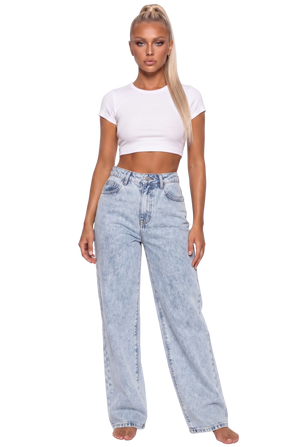 Wide Leg Denim Pants